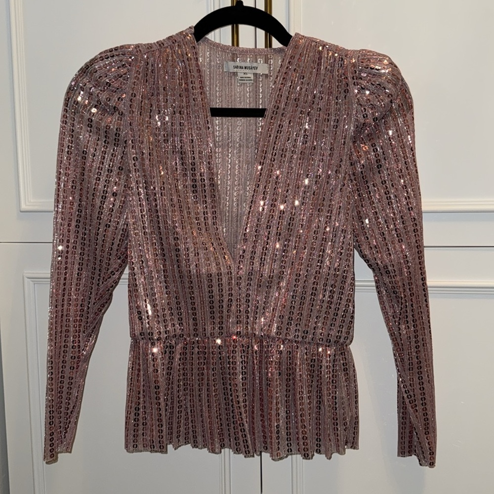 Sabina Musayev - Sequin Pink Top